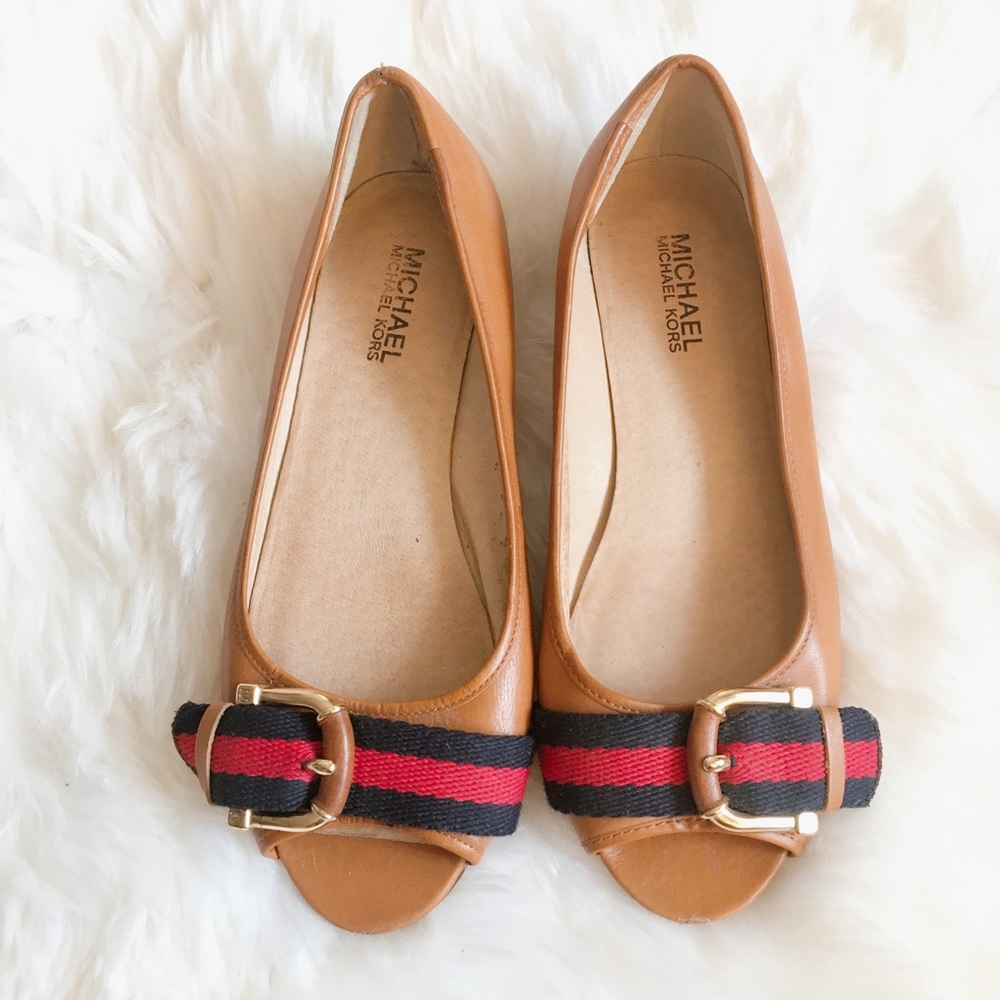 Michael Kors Peep Toe Ballet Flats